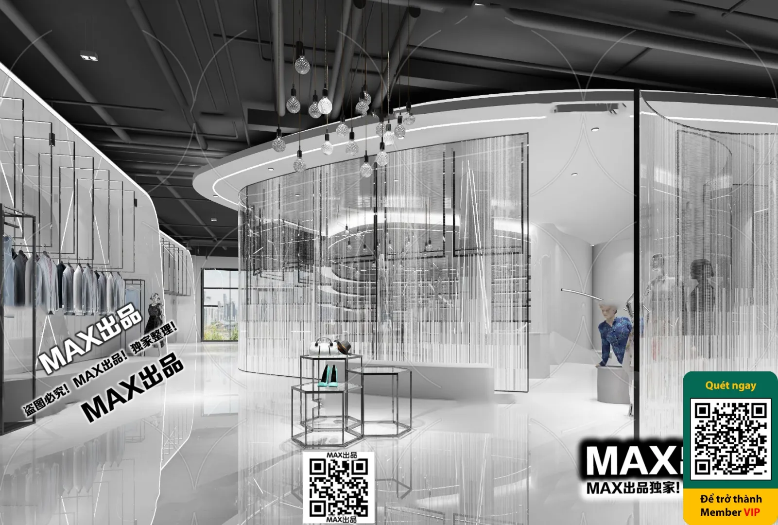 CLOTHING STORE - VRAY / CORONA - 3D MODEL - 6301