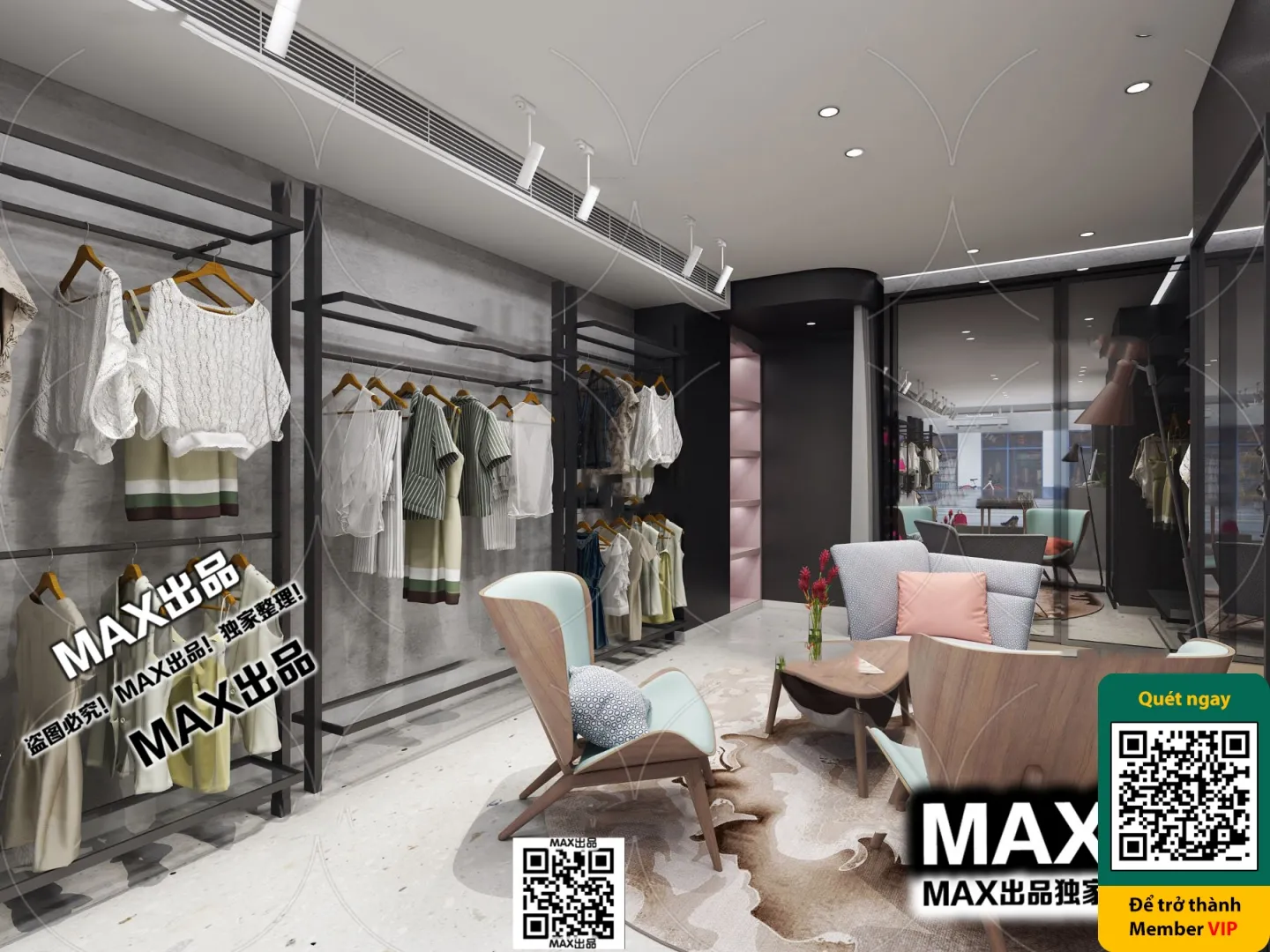 CLOTHING STORE - VRAY / CORONA - 3D MODEL - 6302