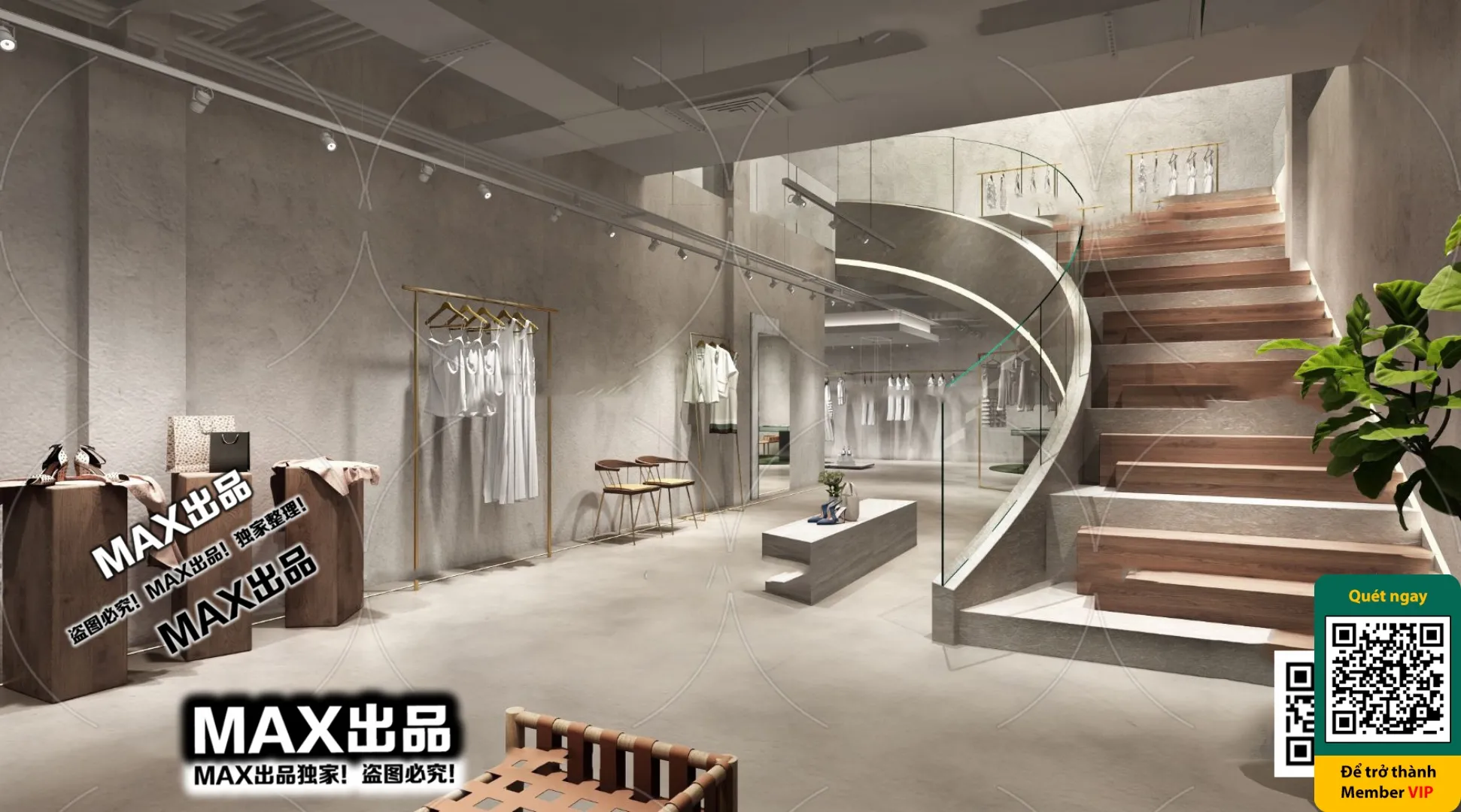 CLOTHING STORE - VRAY / CORONA - 3D MODEL - 6304