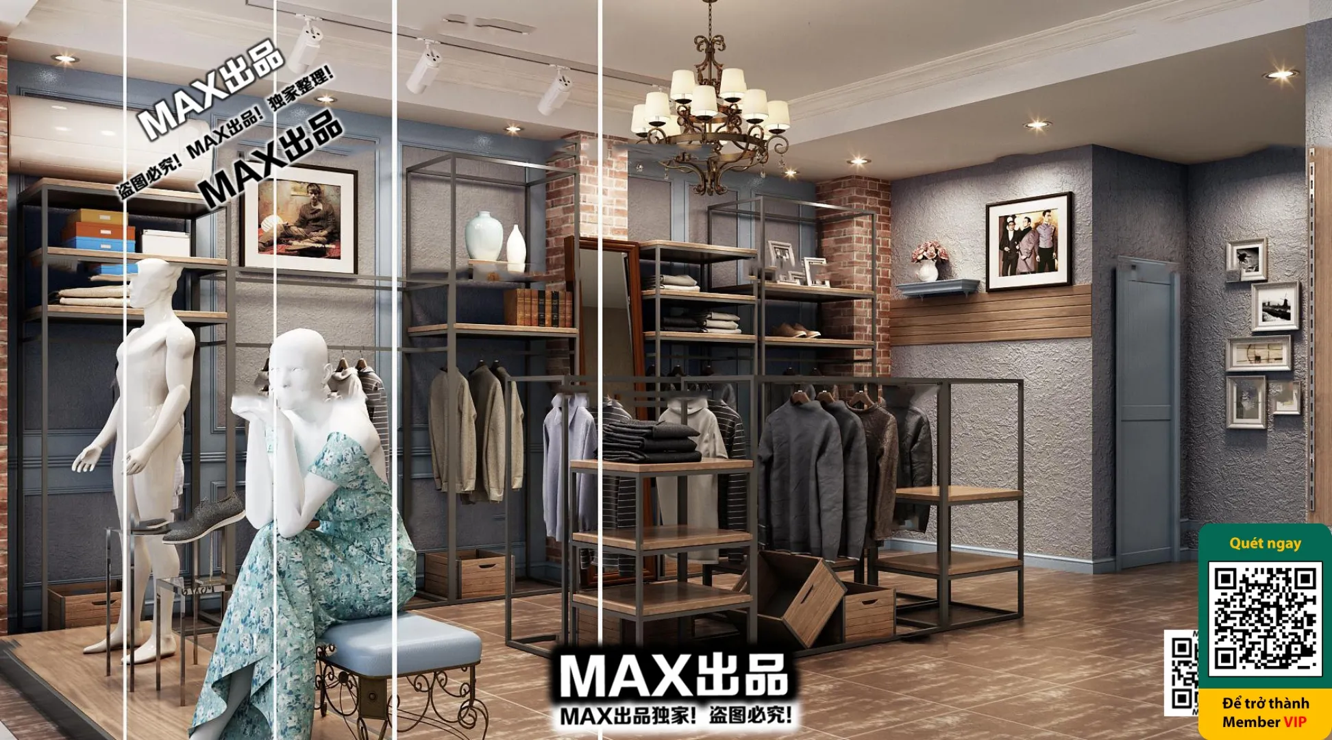 CLOTHING STORE - VRAY / CORONA - 3D MODEL - 6305