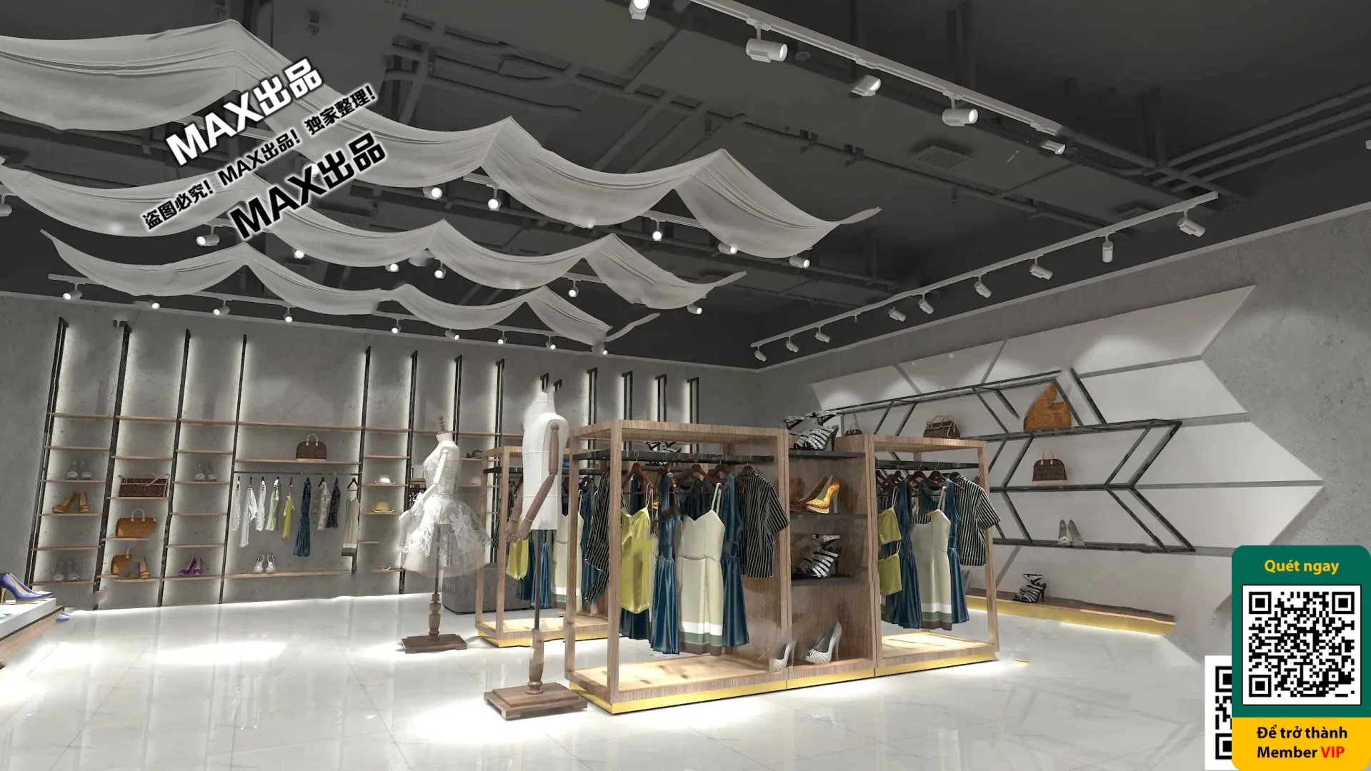 CLOTHING STORE - VRAY / CORONA - 3D MODEL - 6307