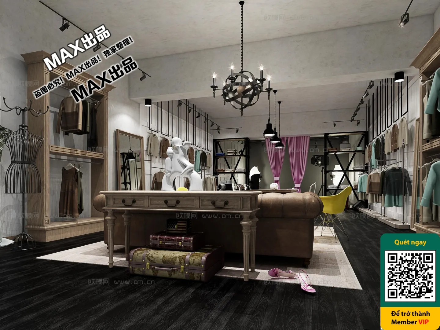 CLOTHING STORE - VRAY / CORONA - 3D MODEL - 6309