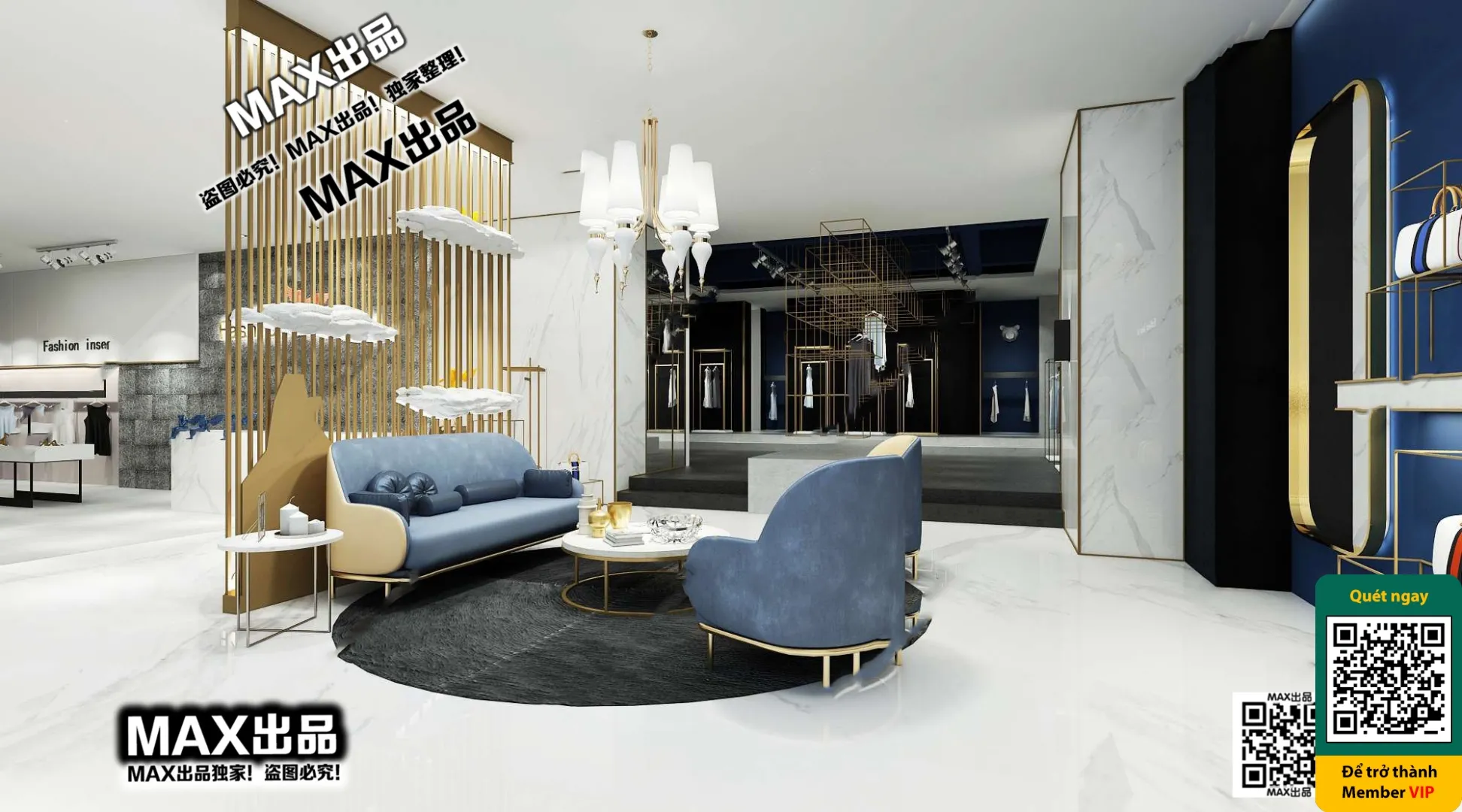 CLOTHING STORE - VRAY / CORONA - 3D MODEL - 6314