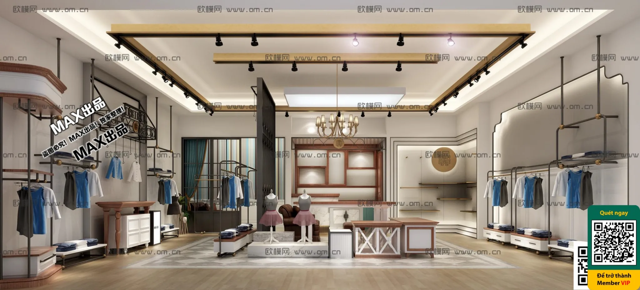 CLOTHING STORE - VRAY / CORONA - 3D MODEL - 6319