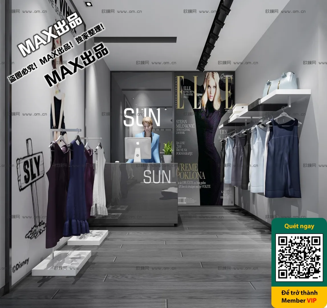 CLOTHING STORE - VRAY / CORONA - 3D MODEL - 6327