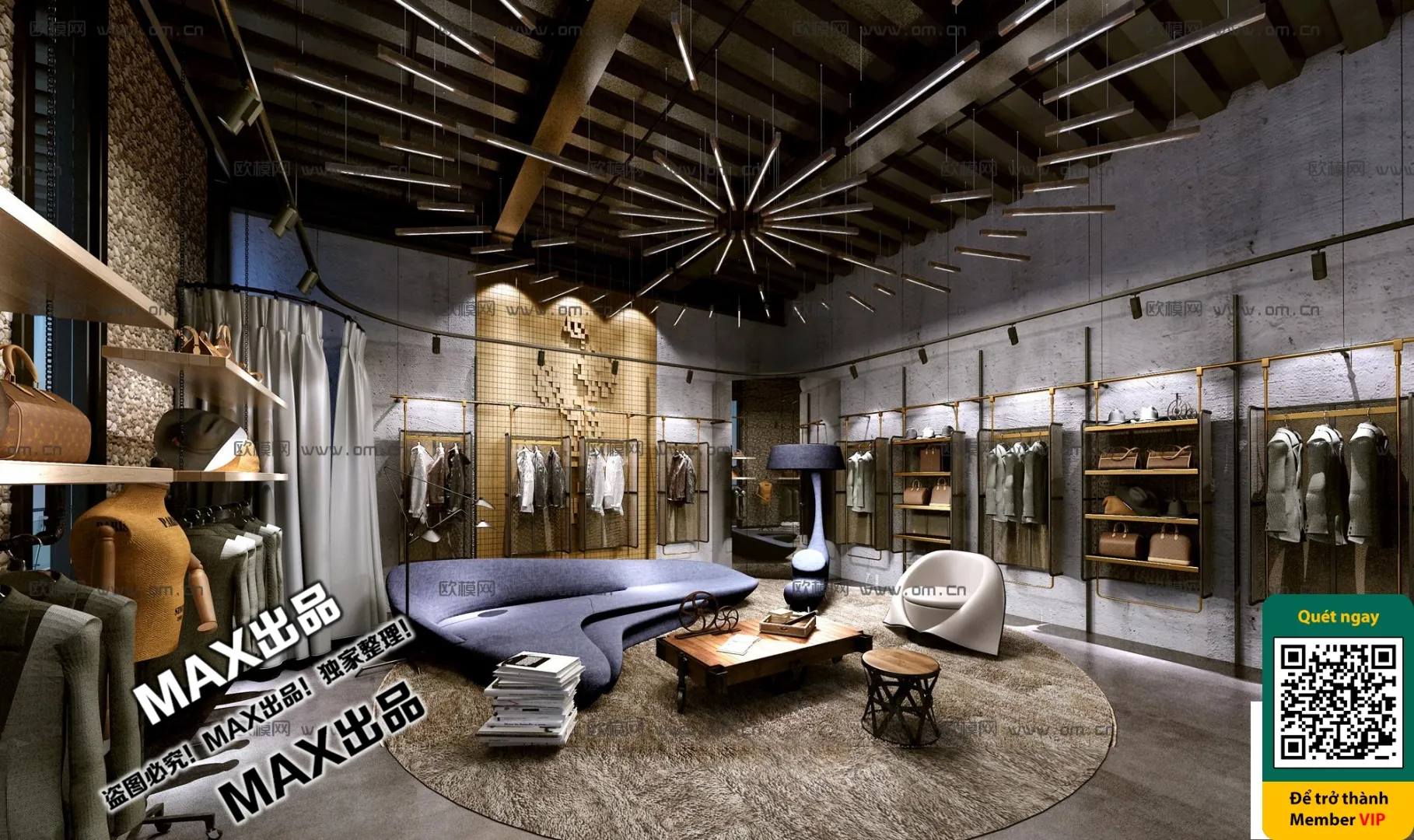 CLOTHING STORE - VRAY / CORONA - 3D MODEL - 6330