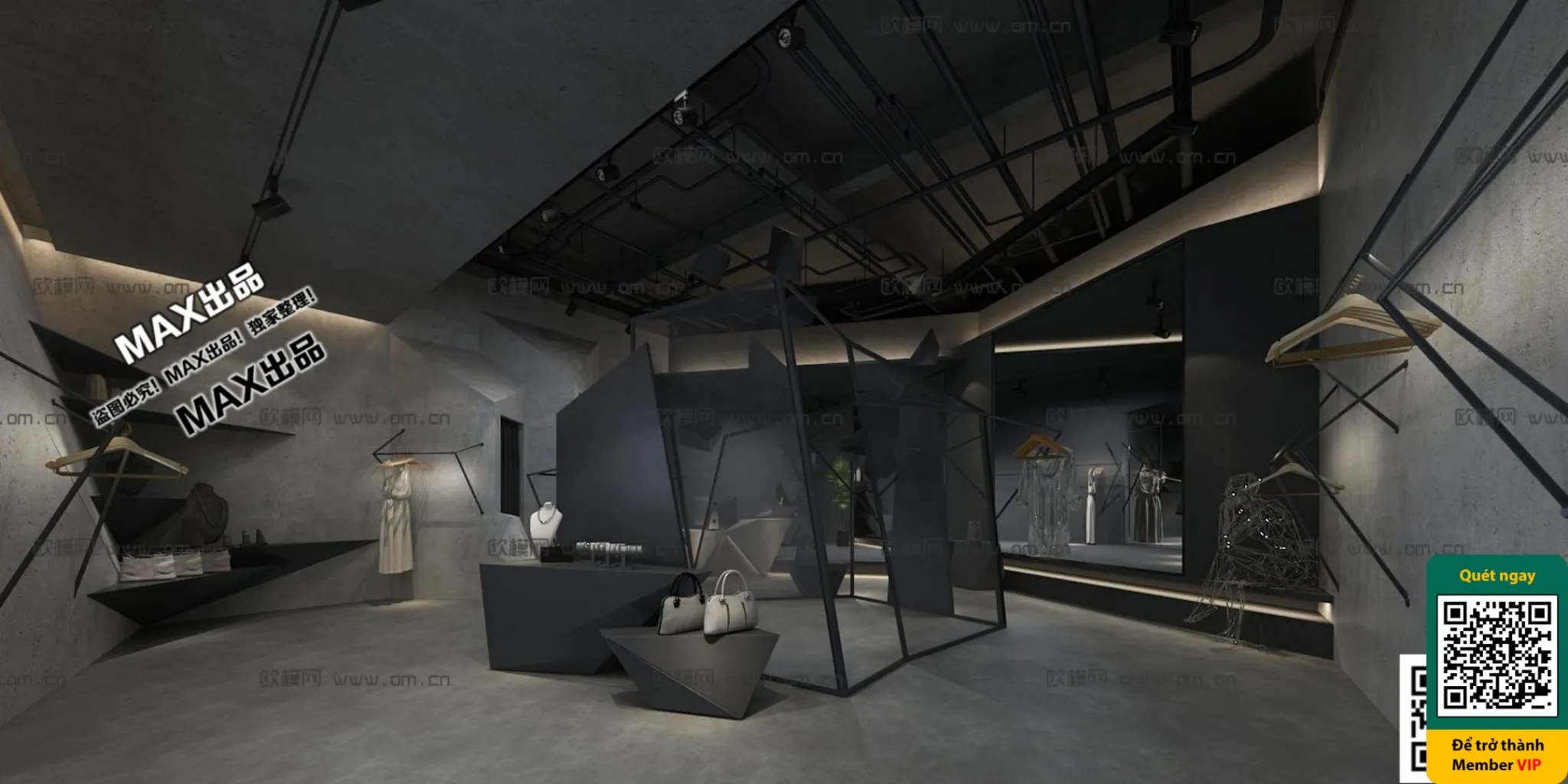 CLOTHING STORE - VRAY / CORONA - 3D MODEL - 6340