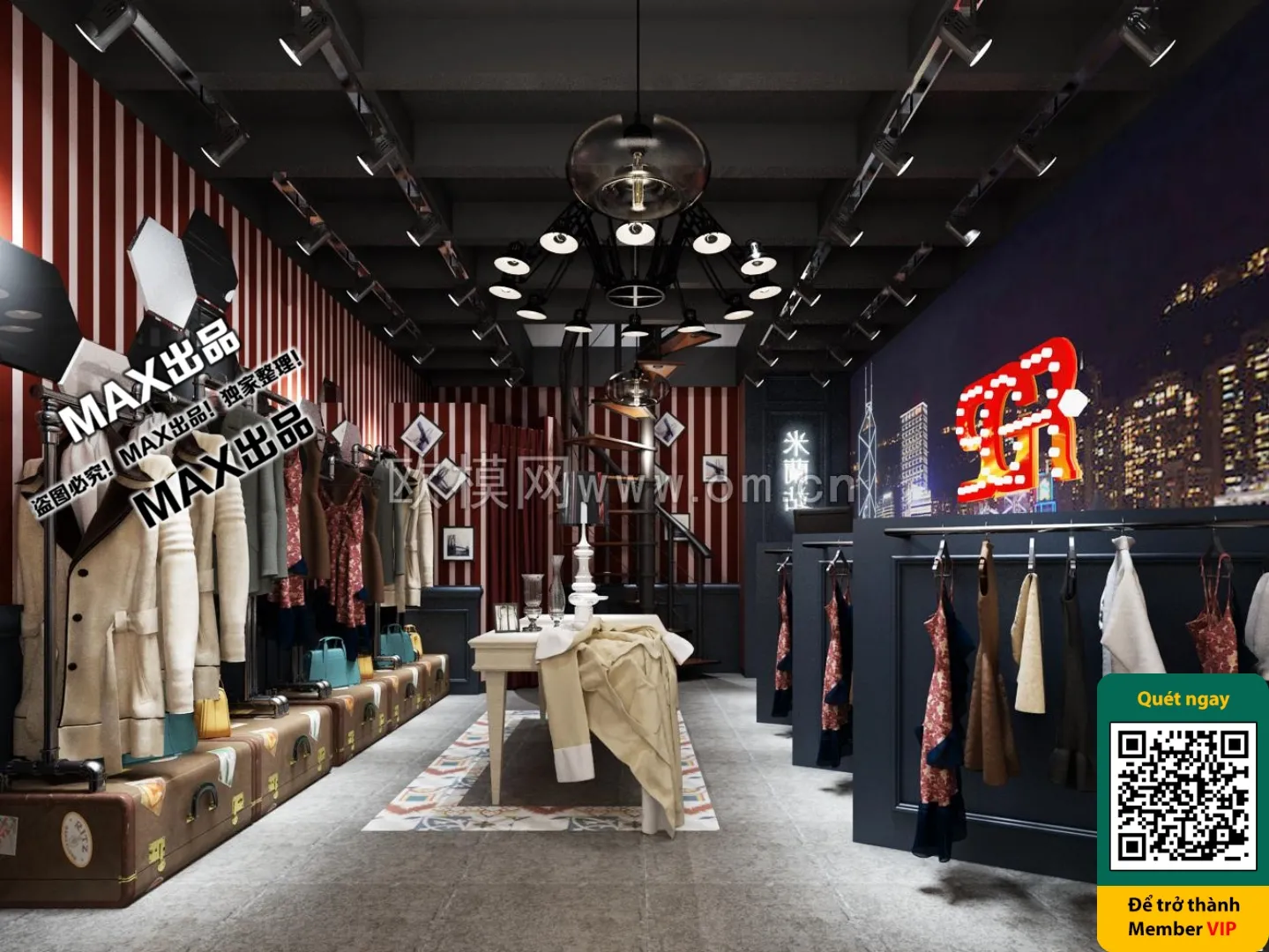 CLOTHING STORE - VRAY / CORONA - 3D MODEL - 6342