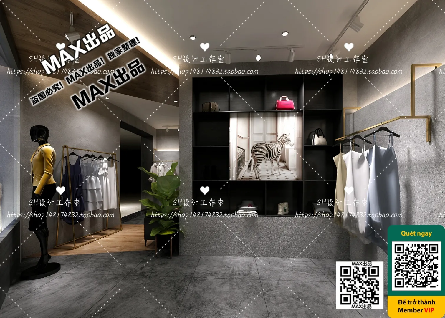CLOTHING STORE - VRAY / CORONA - 3D MODEL - 6349