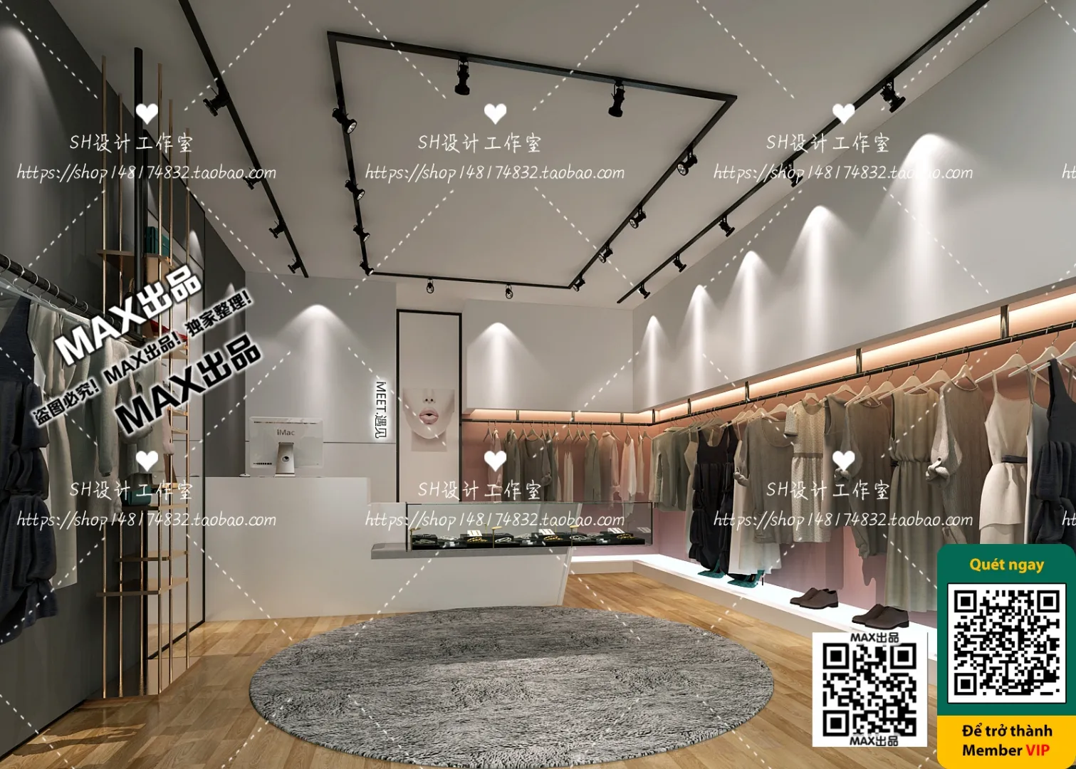 CLOTHING STORE – VRAY / CORONA – 3D MODEL – 6350