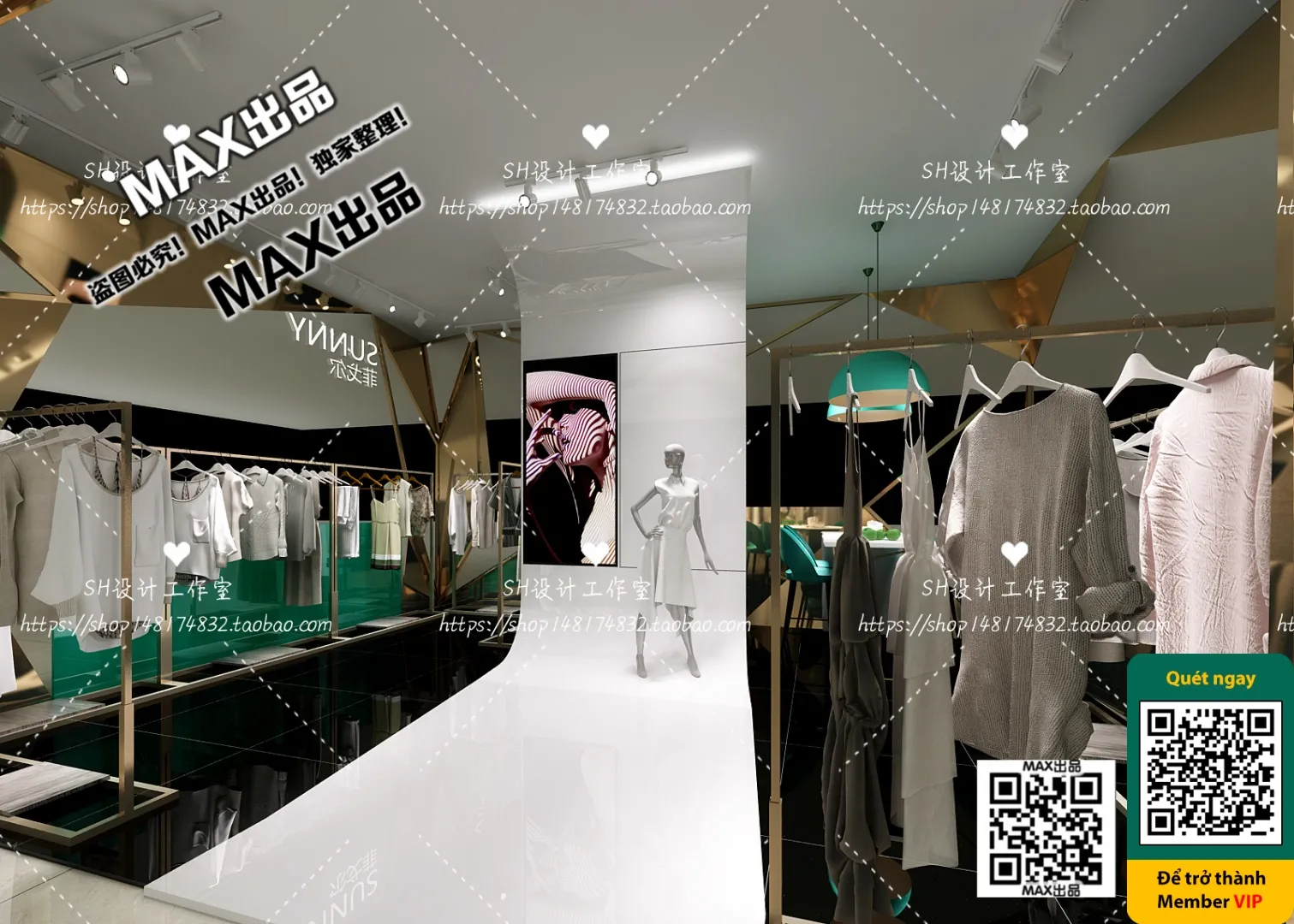 CLOTHING STORE - VRAY / CORONA - 3D MODEL - 6354