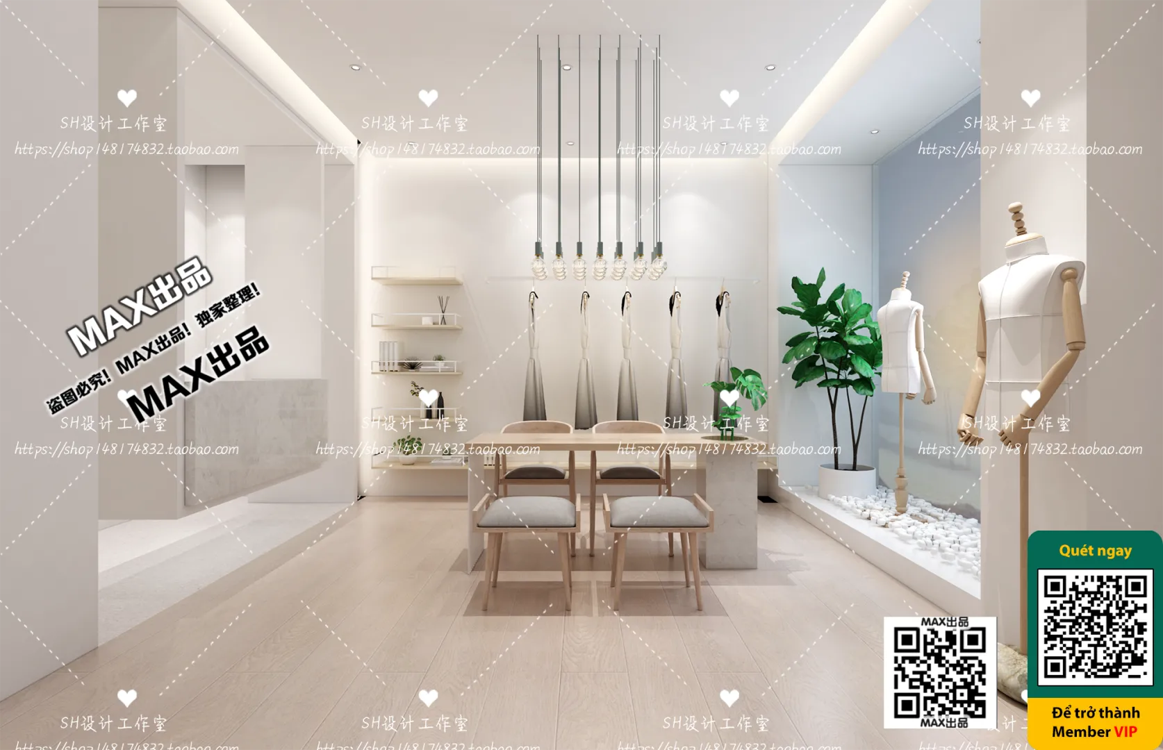 CLOTHING STORE - VRAY / CORONA - 3D MODEL - 6355