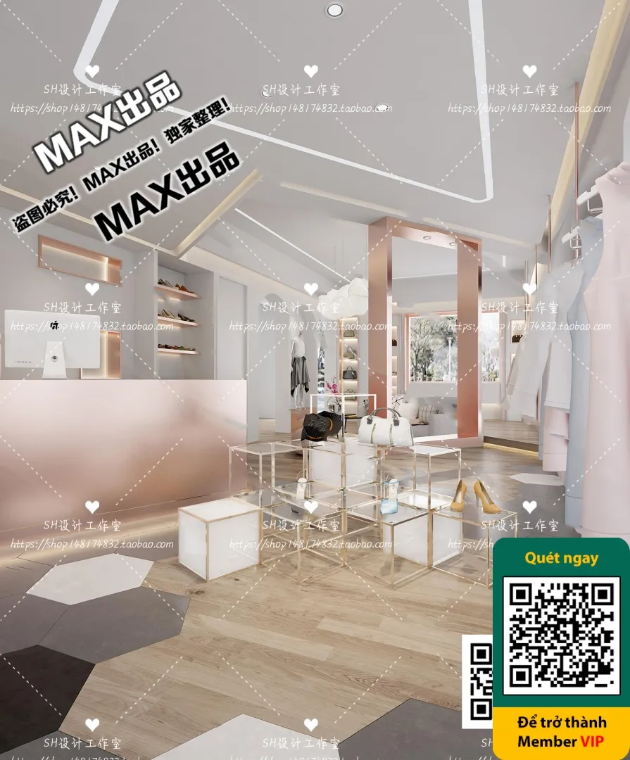 CLOTHING STORE - VRAY / CORONA - 3D MODEL - 6356