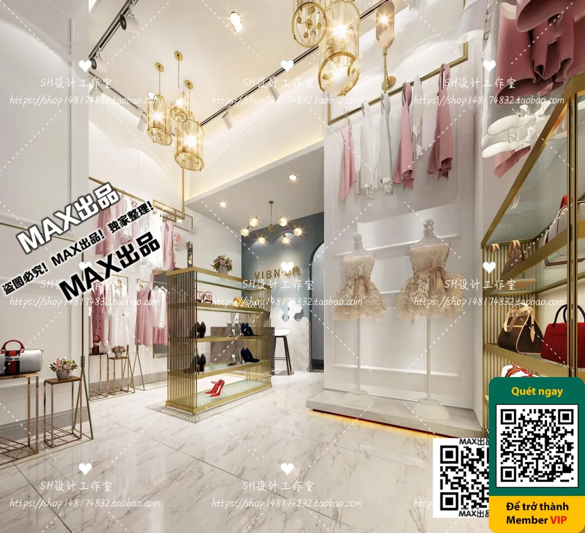CLOTHING STORE - VRAY / CORONA - 3D MODEL - 6357