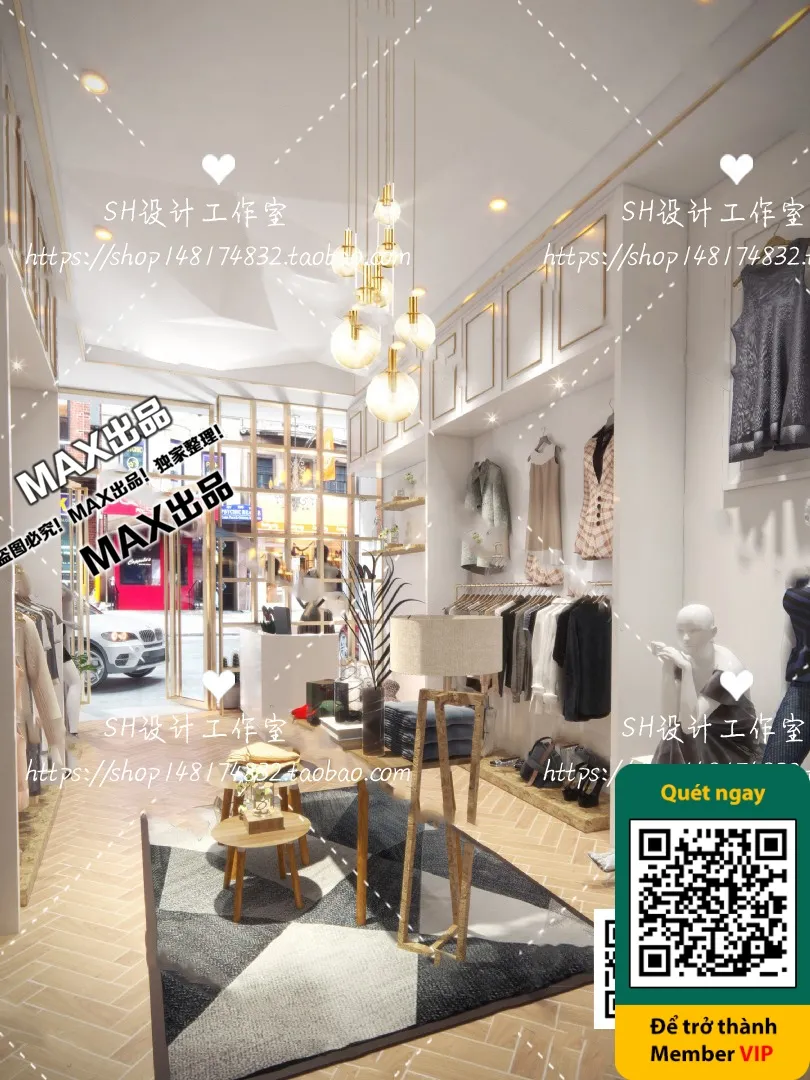 CLOTHING STORE - VRAY / CORONA - 3D MODEL - 6359