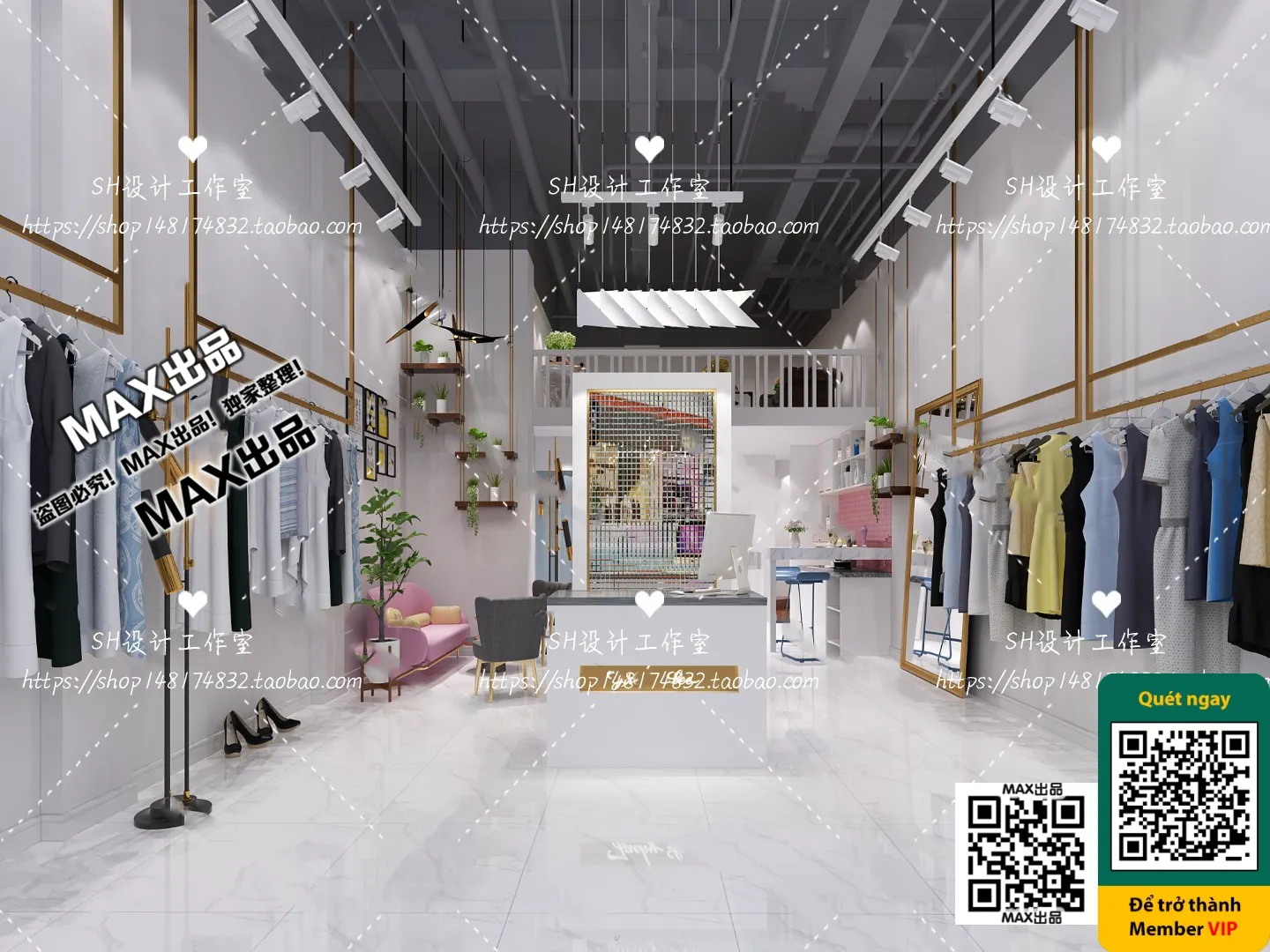 CLOTHING STORE - VRAY / CORONA - 3D MODEL - 6360
