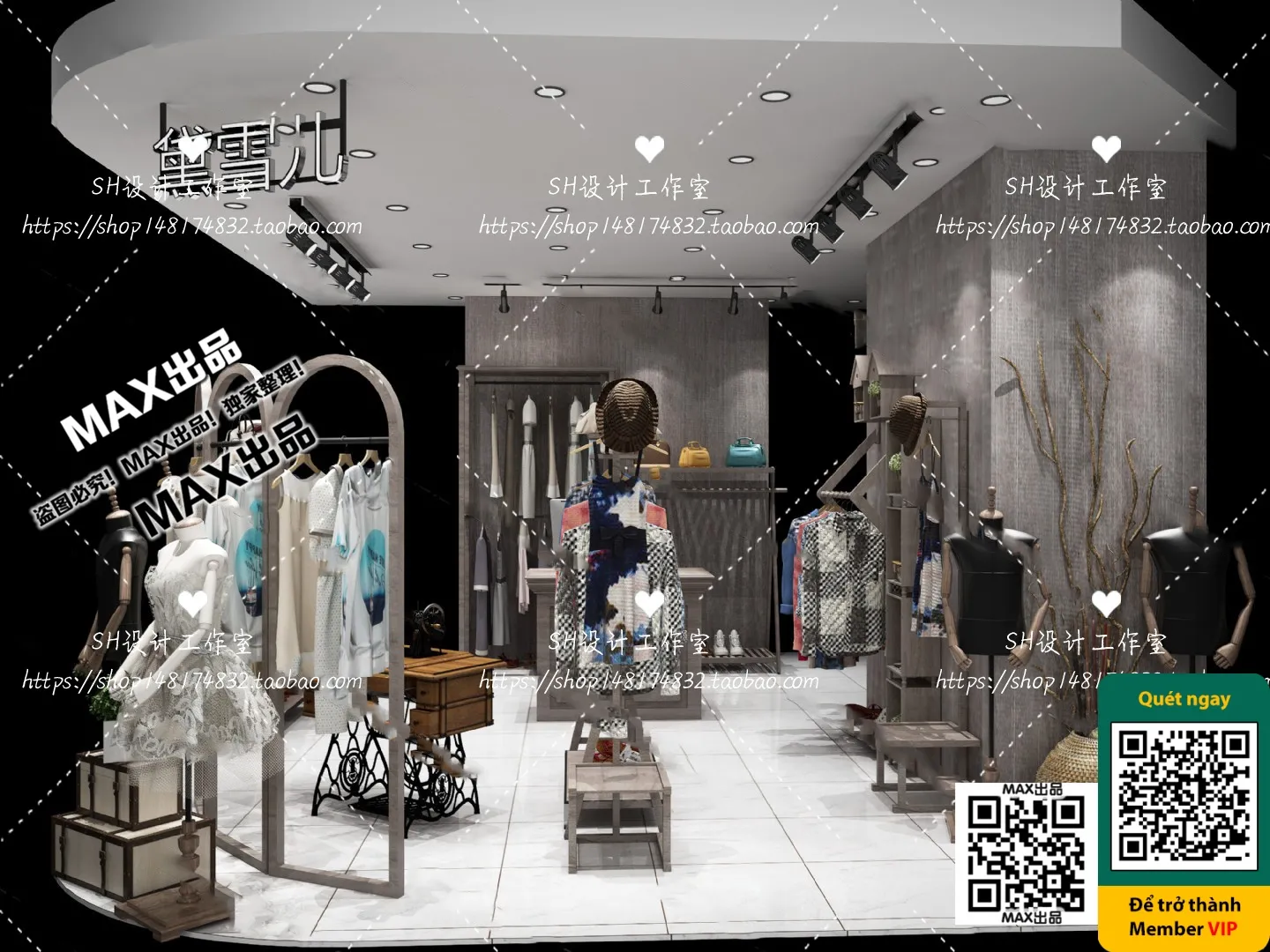 CLOTHING STORE - VRAY / CORONA - 3D MODEL - 6361