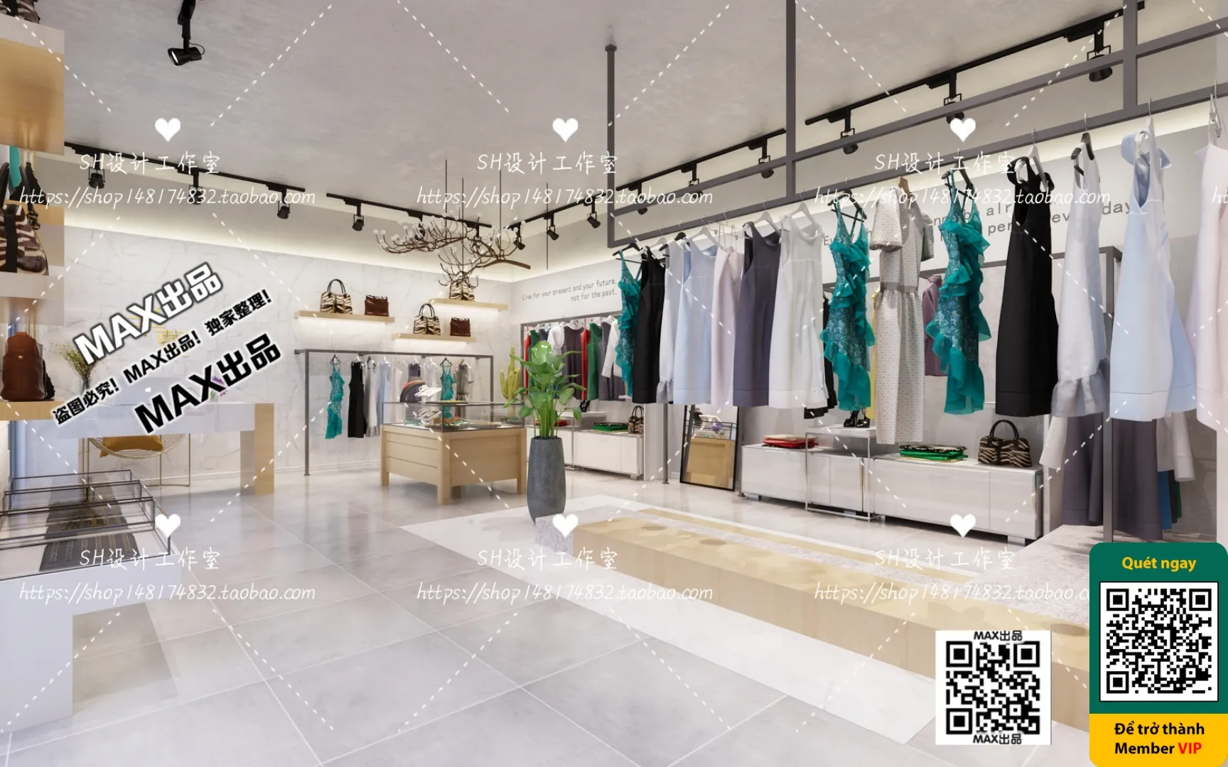 CLOTHING STORE - VRAY / CORONA - 3D MODEL - 6362