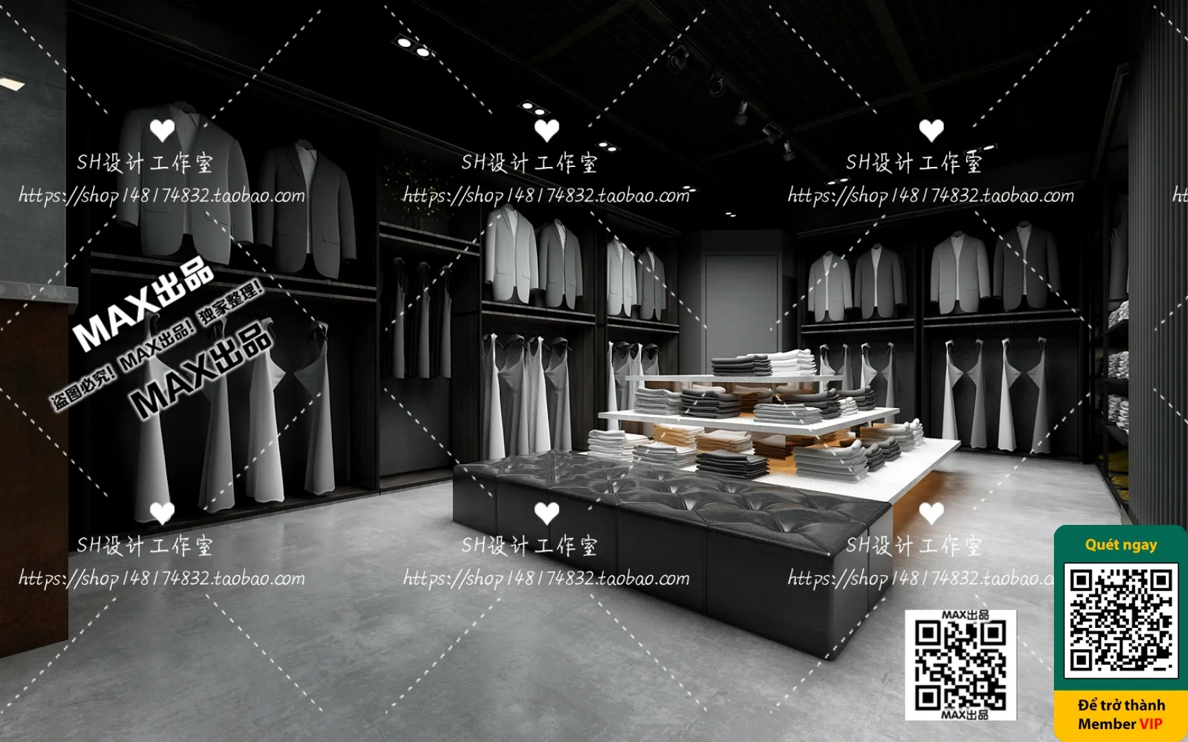CLOTHING STORE - VRAY / CORONA - 3D MODEL - 6364