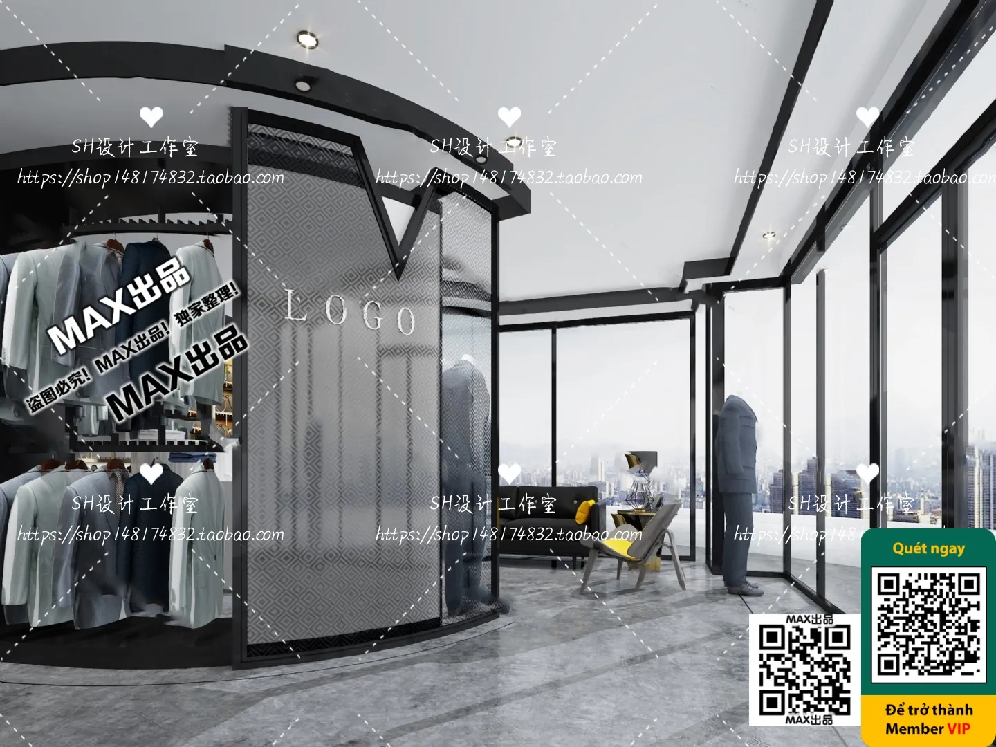 CLOTHING STORE - VRAY / CORONA - 3D MODEL - 6365