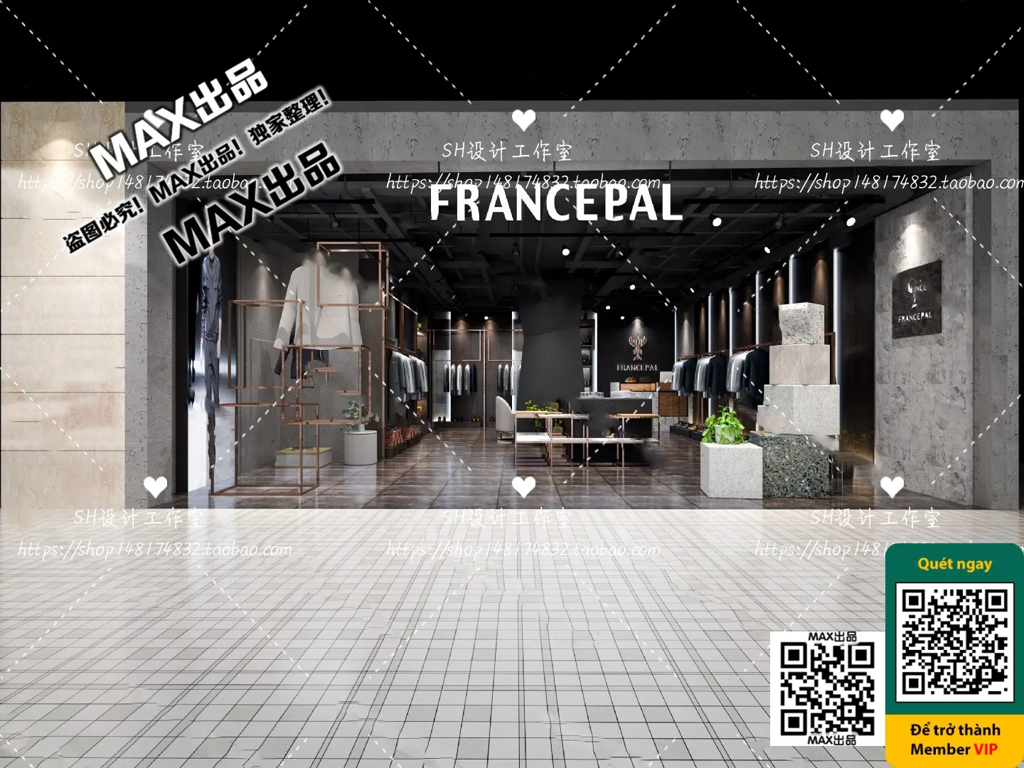 CLOTHING STORE - VRAY / CORONA - 3D MODEL - 6366