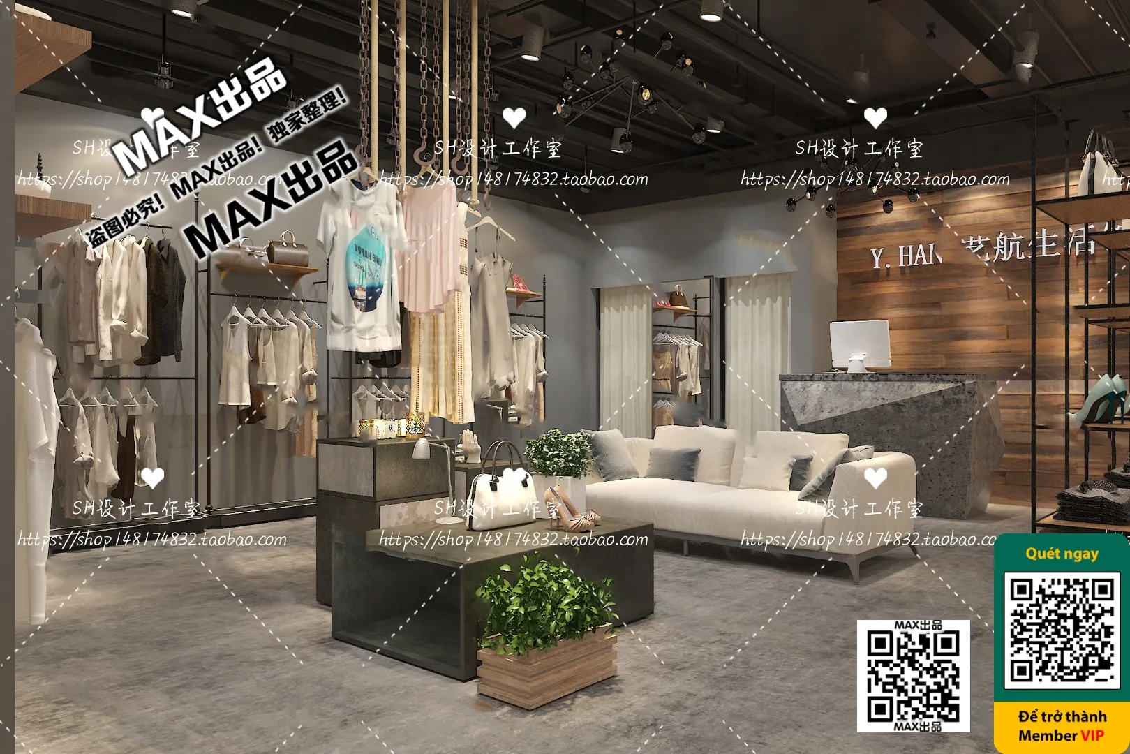 CLOTHING STORE - VRAY / CORONA - 3D MODEL - 6367