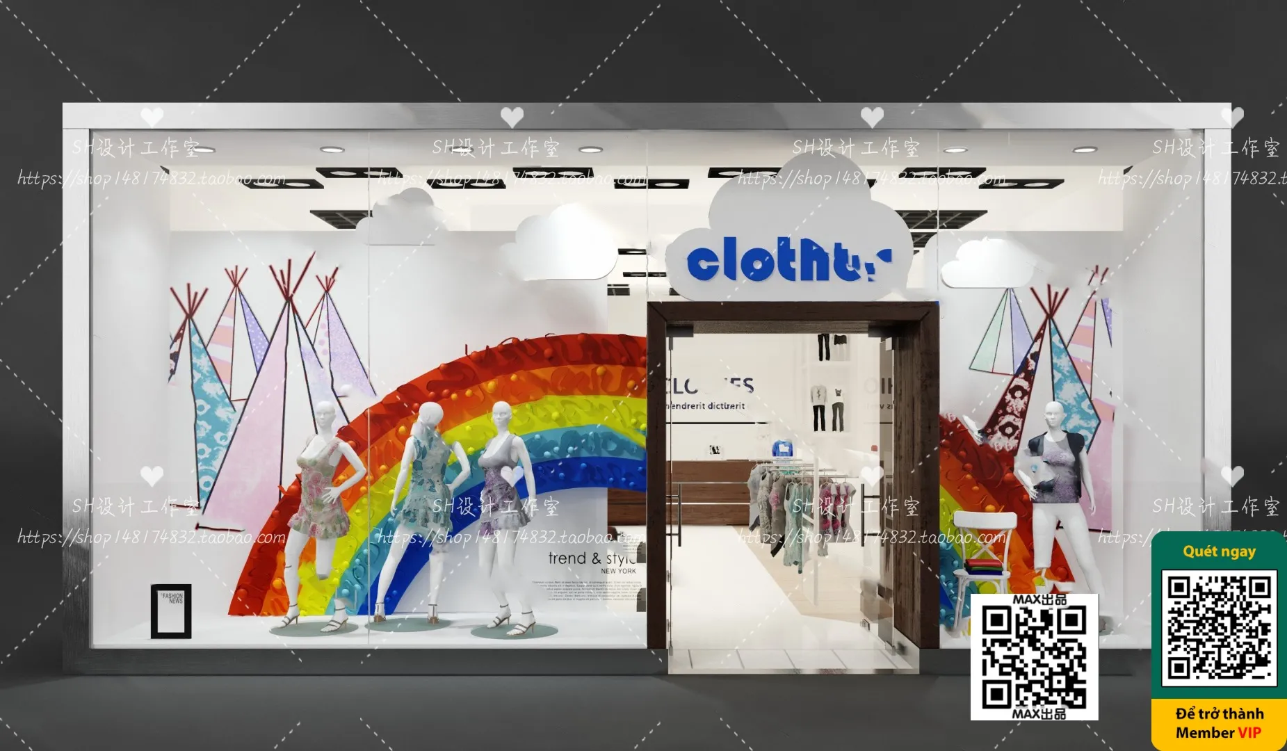 CLOTHING STORE - VRAY / CORONA - 3D MODEL - 6373