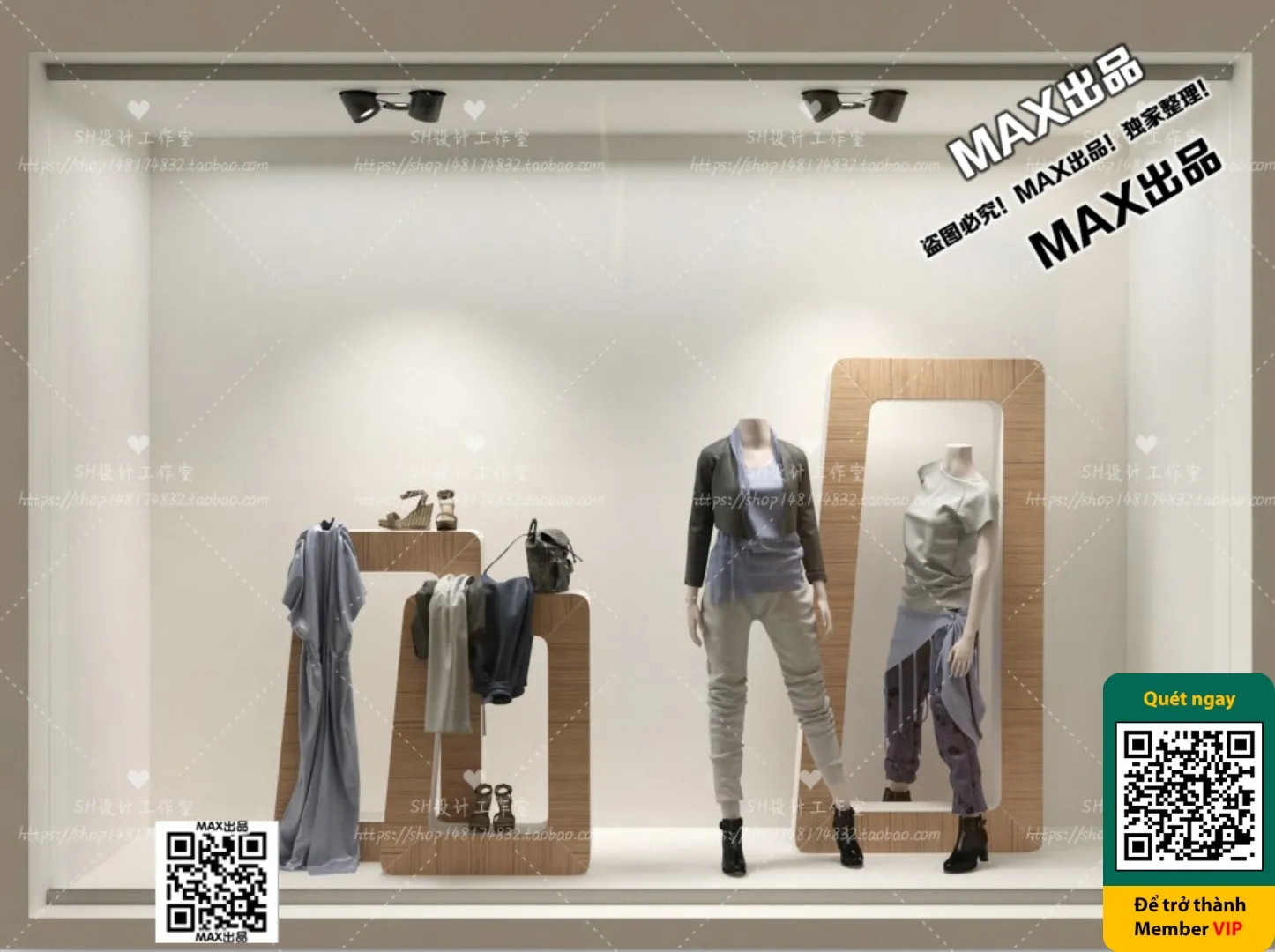 CLOTHING STORE - VRAY / CORONA - 3D MODEL - 6376