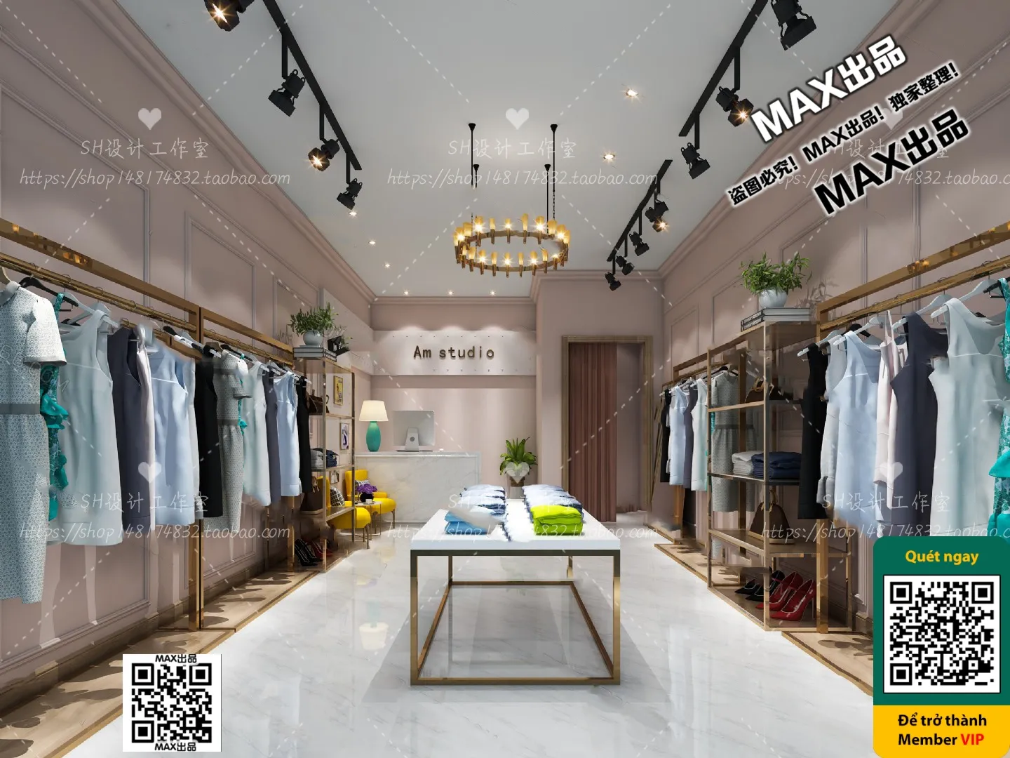 CLOTHING STORE - VRAY / CORONA - 3D MODEL - 6378