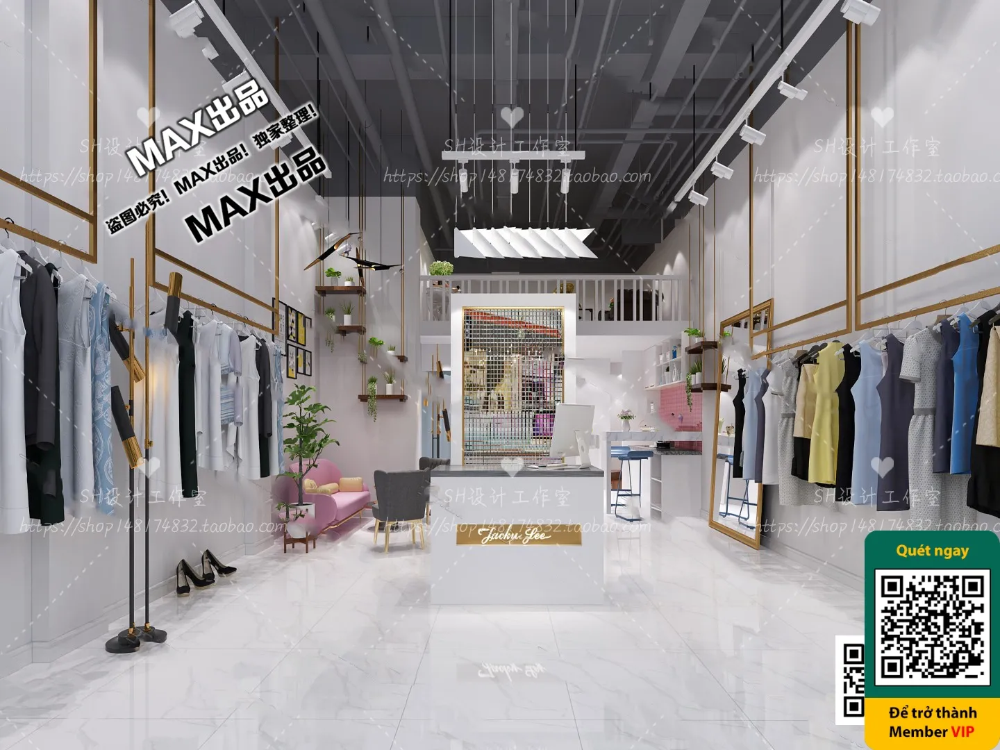 CLOTHING STORE - VRAY / CORONA - 3D MODEL - 6379