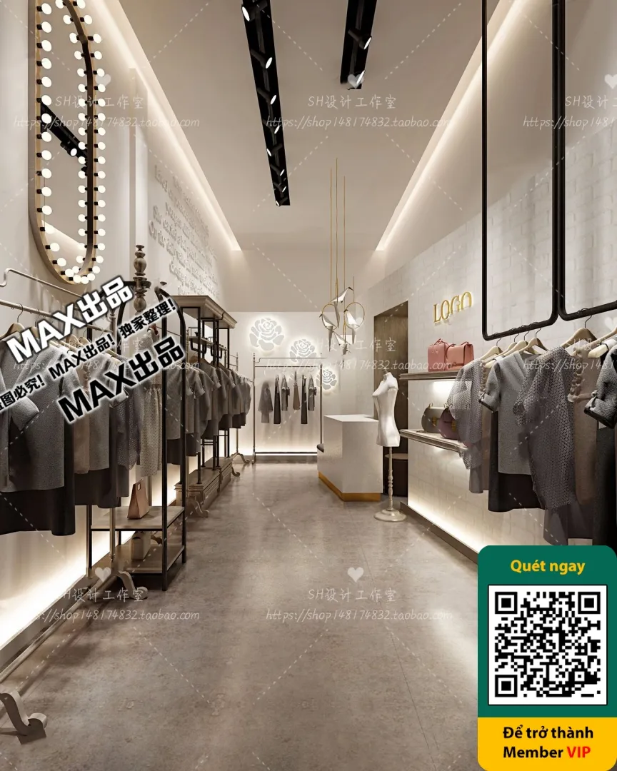 CLOTHING STORE - VRAY / CORONA - 3D MODEL - 6381