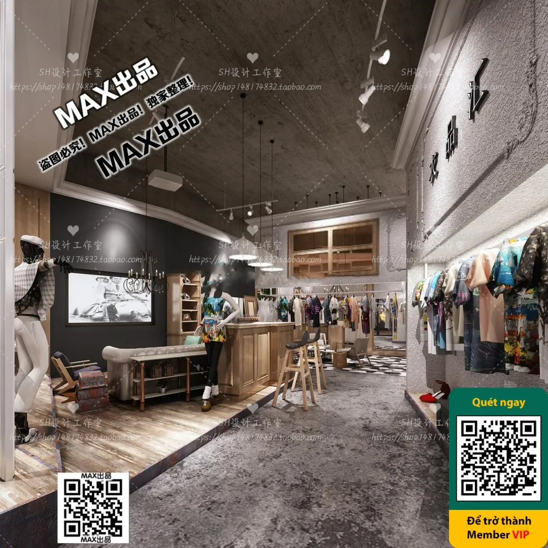 CLOTHING STORE - VRAY / CORONA - 3D MODEL - 6385