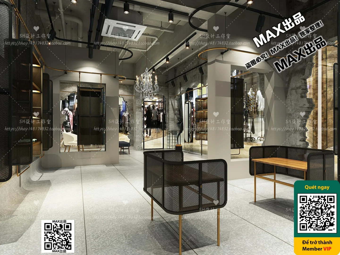 CLOTHING STORE - VRAY / CORONA - 3D MODEL - 6386