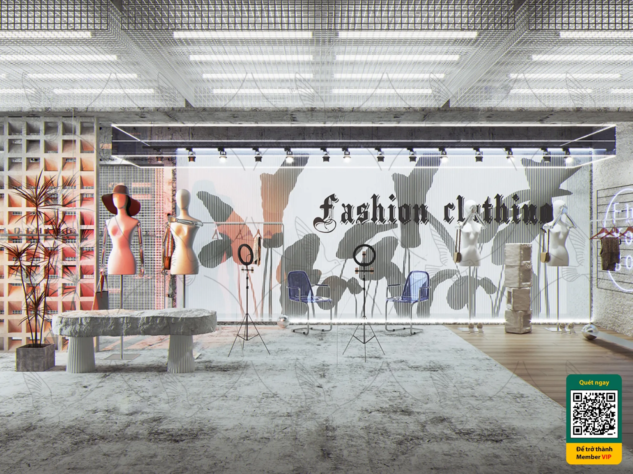 CLOTHING STORE - VRAY / CORONA - 3D MODEL - 6744