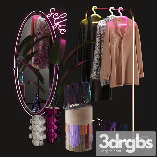 Clothing Store Window Display Set 3D Model Free