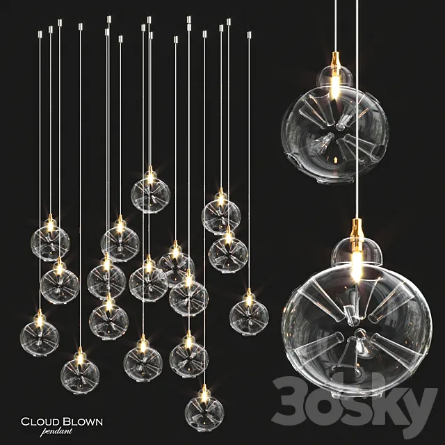 Cloud Blown Glass Pendant Light Free Download