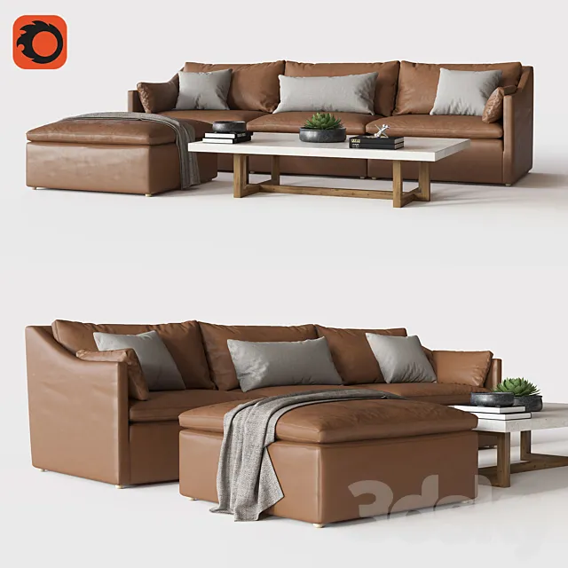 CLOUD SLOPE. CLOUD SLOPE ARM MODULAR COLLECTION 3D Model