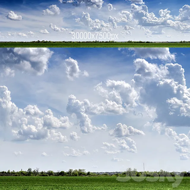 Clouds over green field Free Download