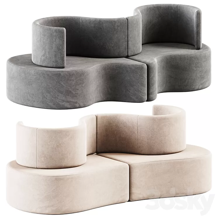 Cloverleaf Sofa by Verpan / Curved sofa 3D Model Free