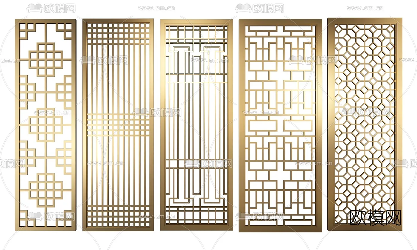 CNC Panels 3D Models - CNC Wall 3D Blocks - 001 - VRAY Render