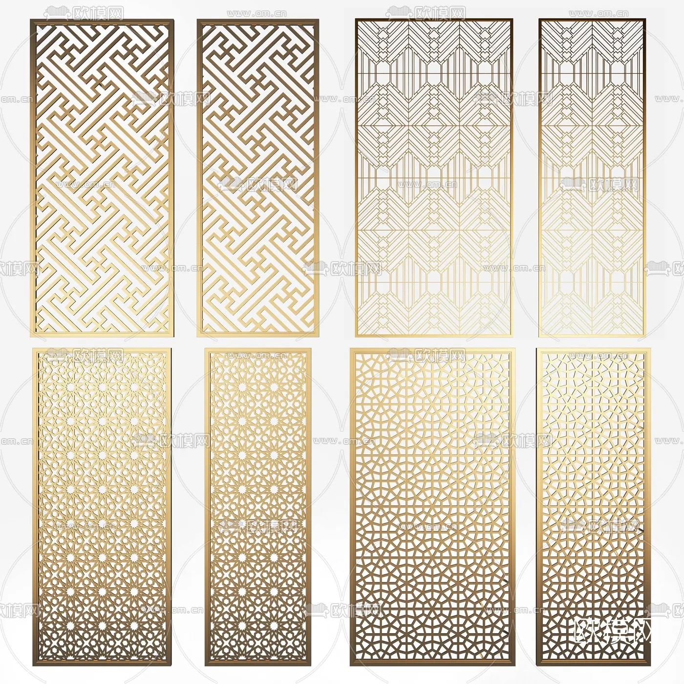 CNC Panels 3D Models - CNC Wall 3D Blocks - 003 - VRAY Render