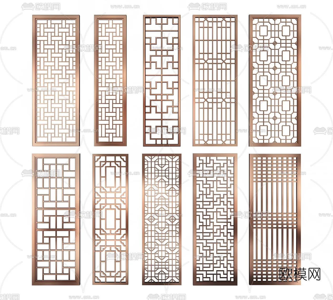 CNC Panels 3D Models - CNC Wall 3D Blocks - 004 - VRAY Render