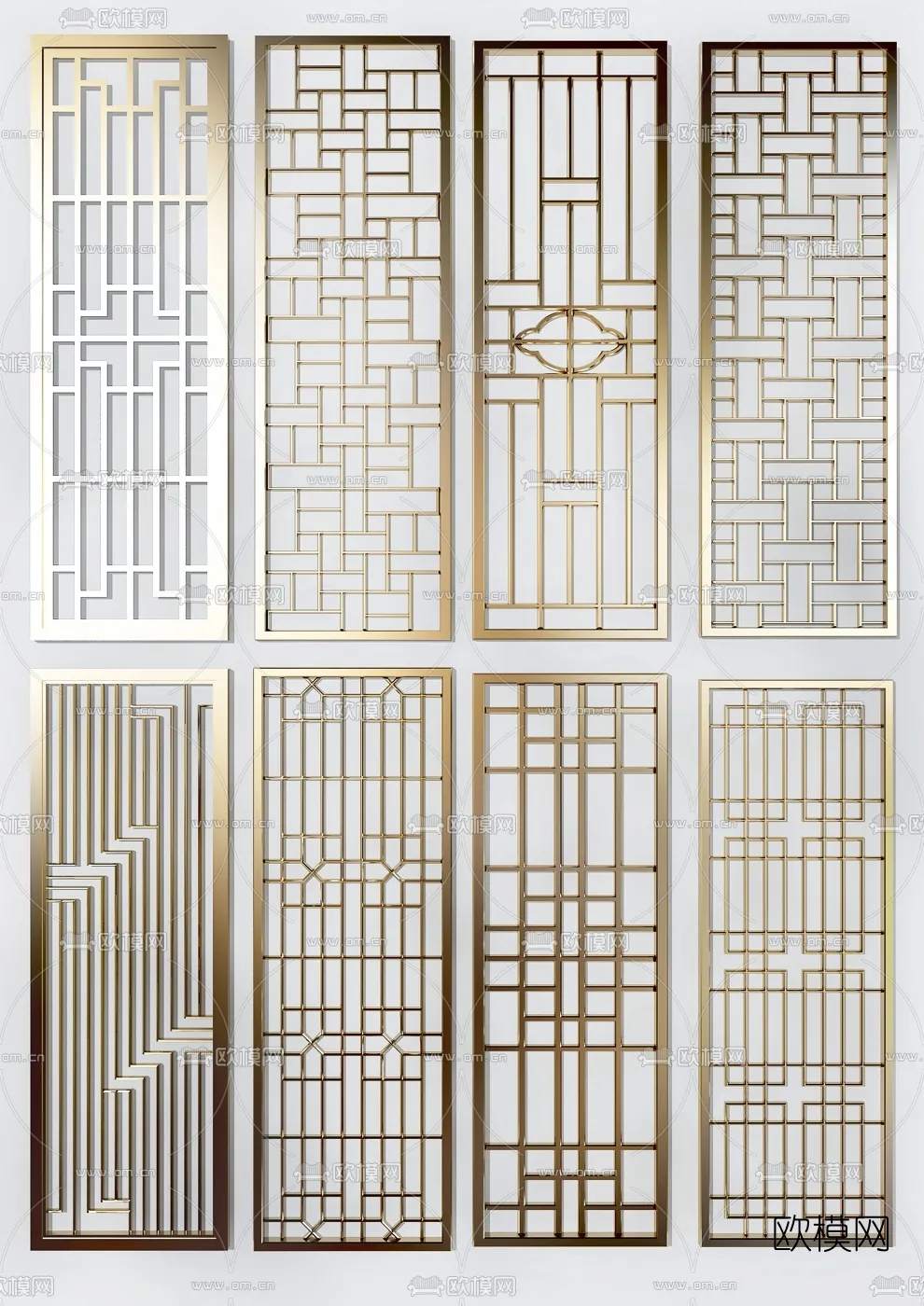 CNC Panels 3D Models - CNC Wall 3D Blocks - 010 - VRAY Render