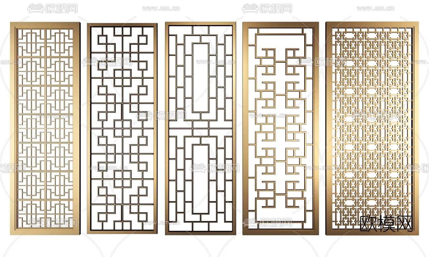 CNC Panels 3D Models - CNC Wall 3D Blocks - 017 - VRAY Render