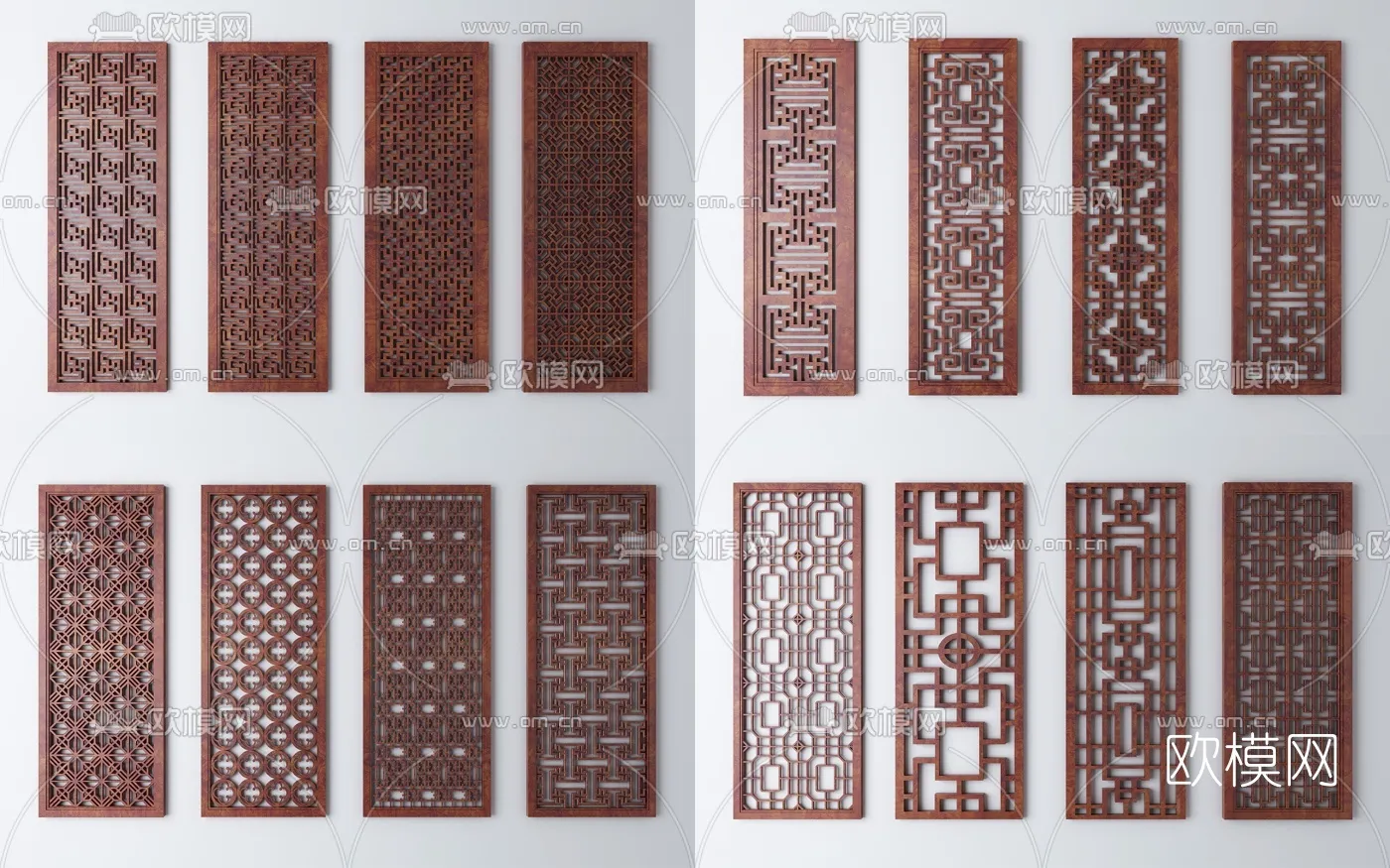 CNC Panels 3D Models - CNC Wall 3D Blocks - 018 - VRAY Render