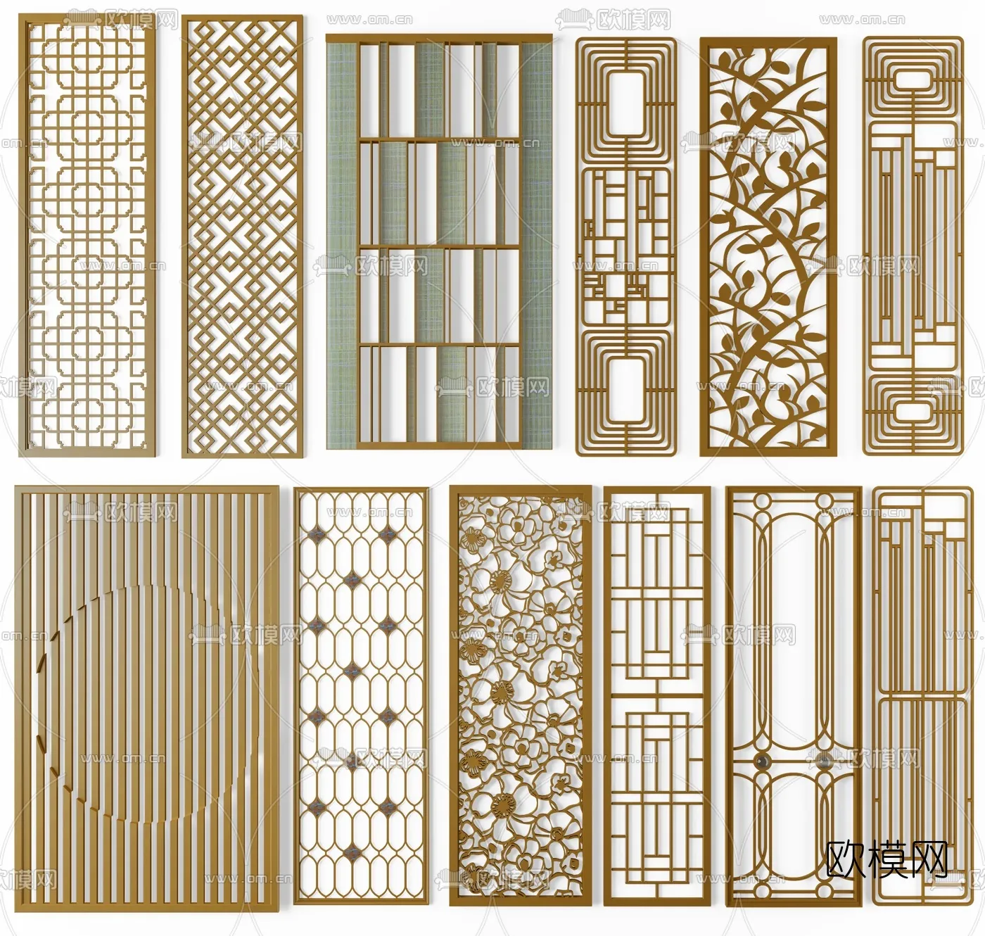 CNC Panels 3D Models - CNC Wall 3D Blocks - 019 - VRAY Render