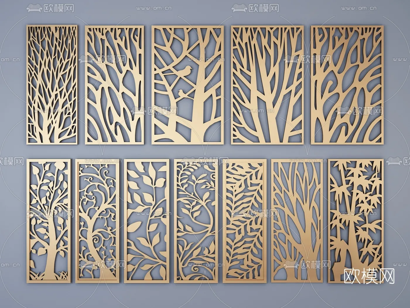 CNC Panels 3D Models - CNC Wall 3D Blocks - 023 - VRAY Render