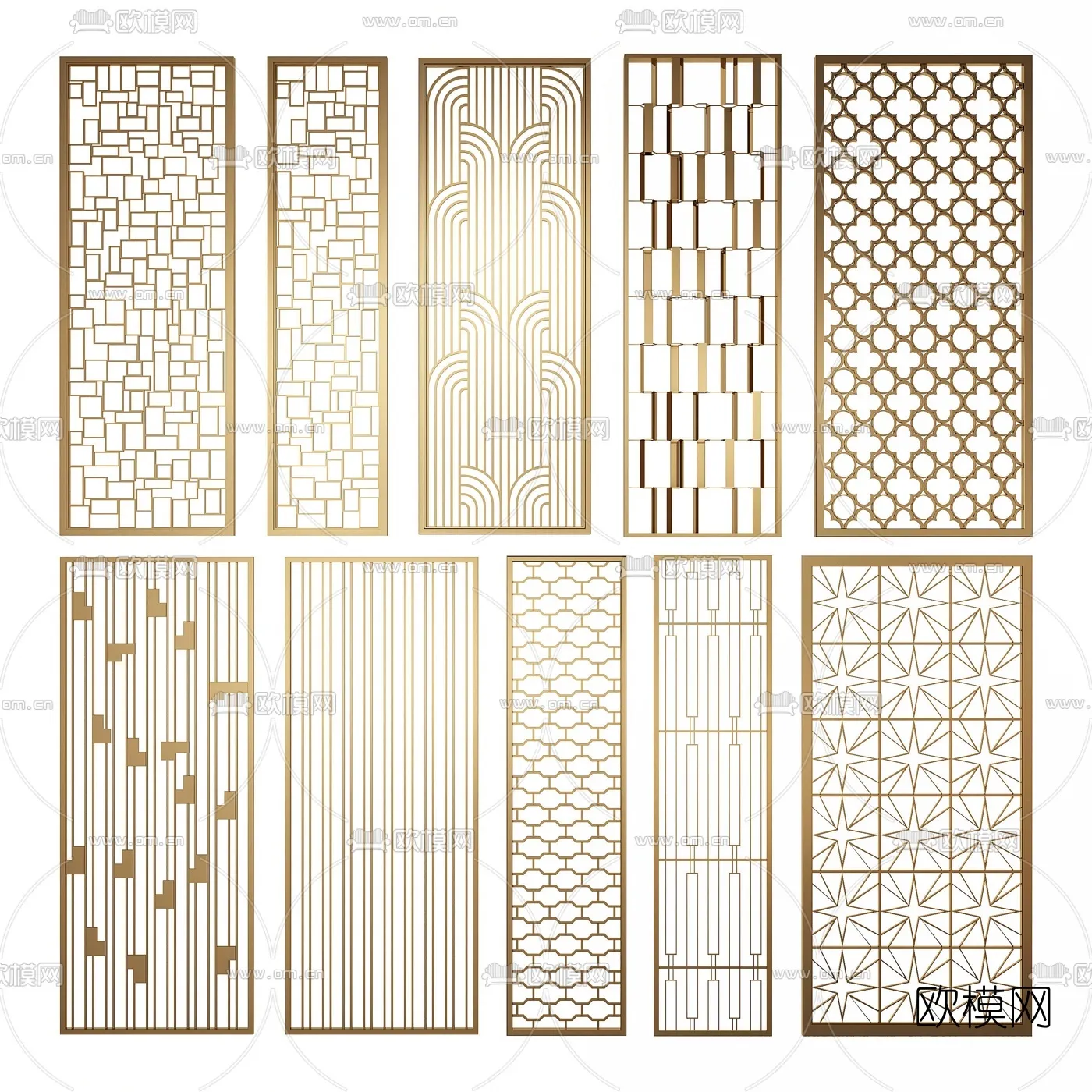 CNC Panels 3D Models - CNC Wall 3D Blocks - 024 - VRAY Render