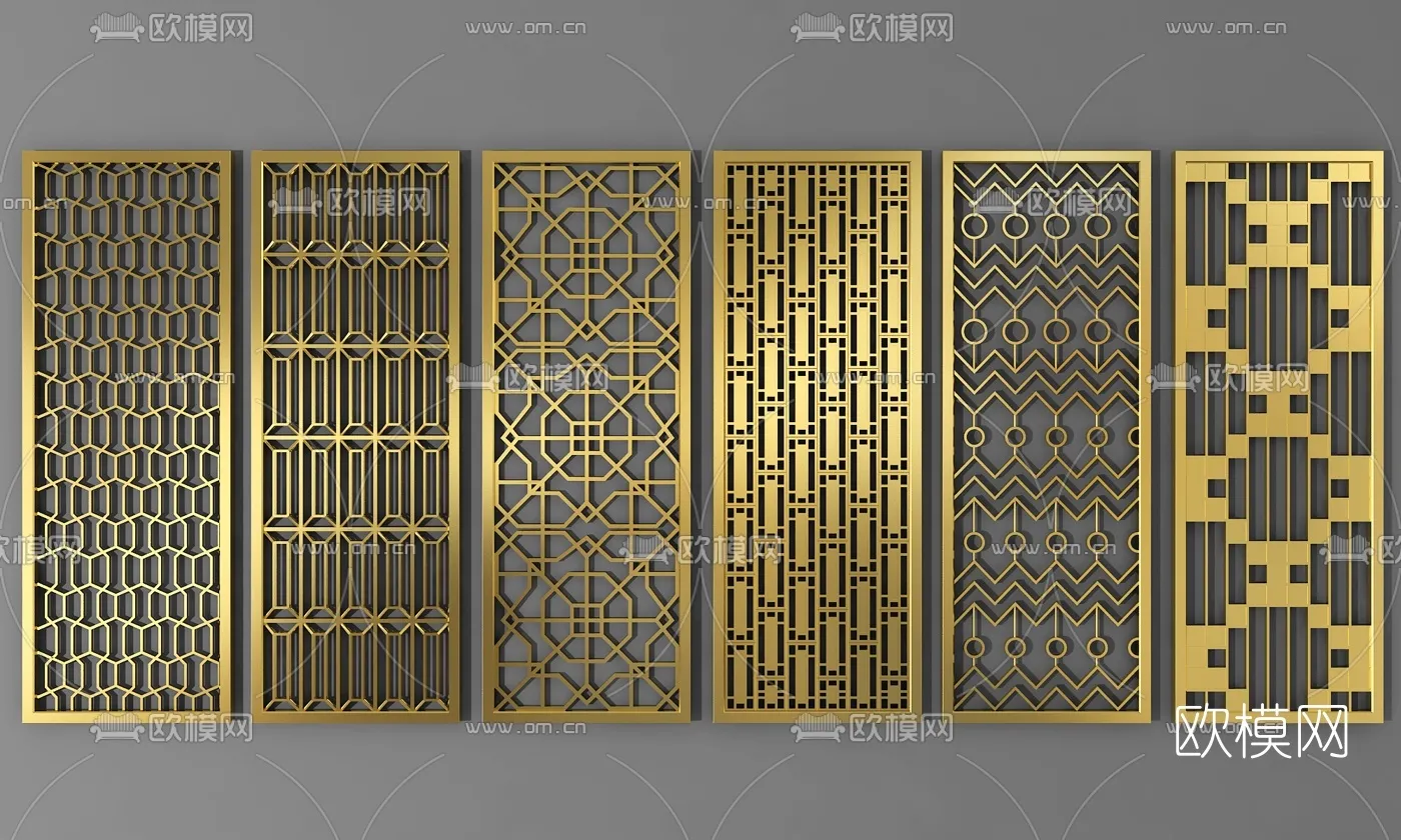 CNC Panels 3D Models - CNC Wall 3D Blocks - 031 - VRAY Render