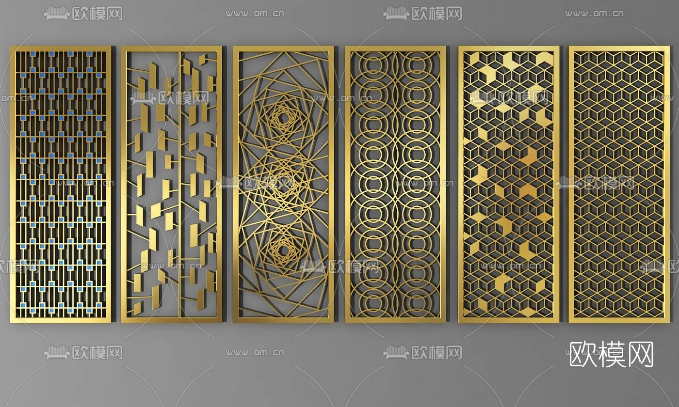 CNC Panels 3D Models - CNC Wall 3D Blocks - 033 - VRAY Render